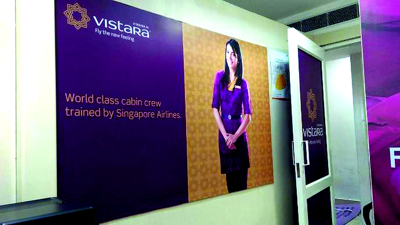 Vistara airport branding executed by The Print Co.